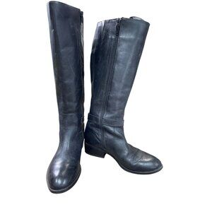 Ralph Lauren RLL Makenzie Womens Black Leather Riding Boots Size 7.5B